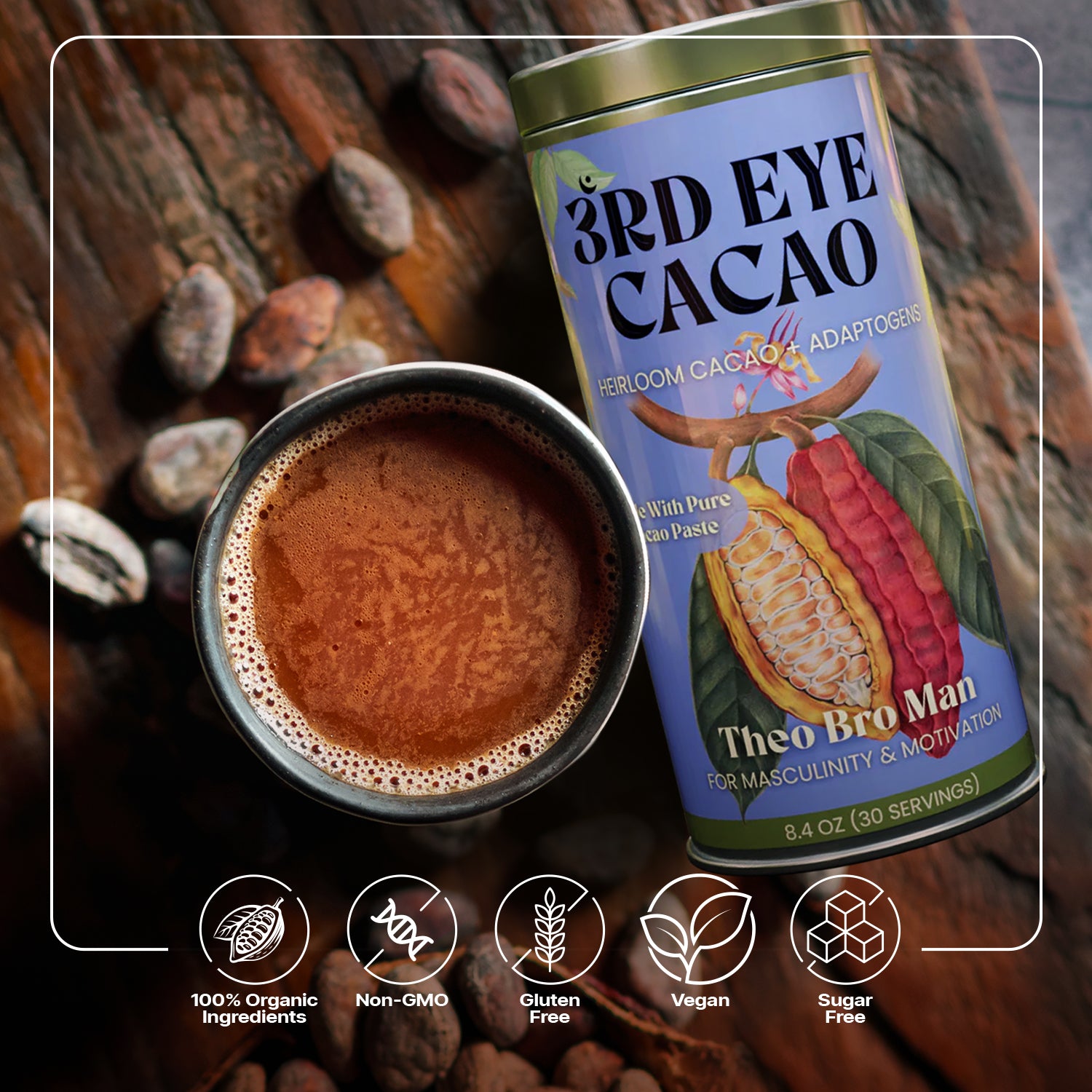 Theo-bro-man Elixir - Strong Cacao Blend for Clean Energy – Third