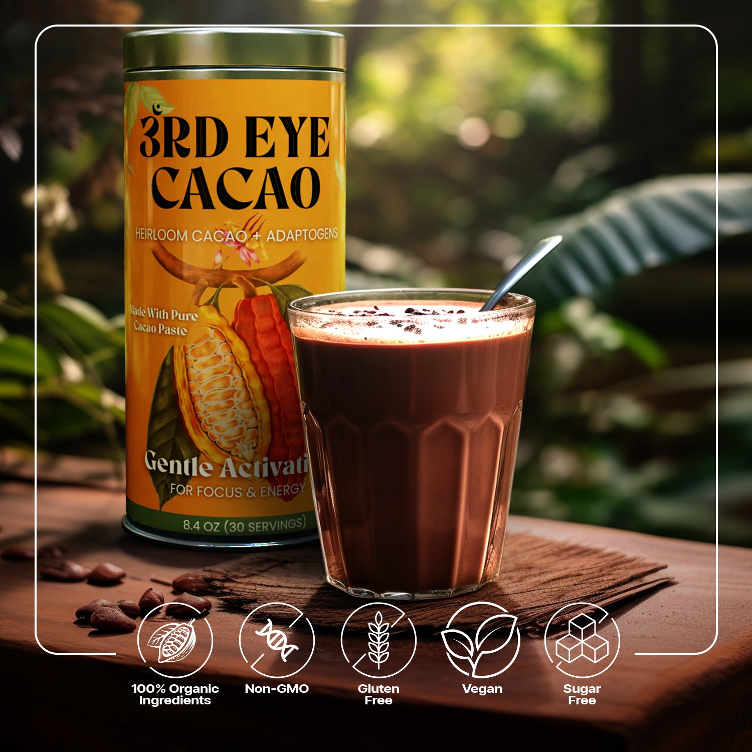 Gentle Activation Elixir - Heart Opening Ceremonial Cacao – Third