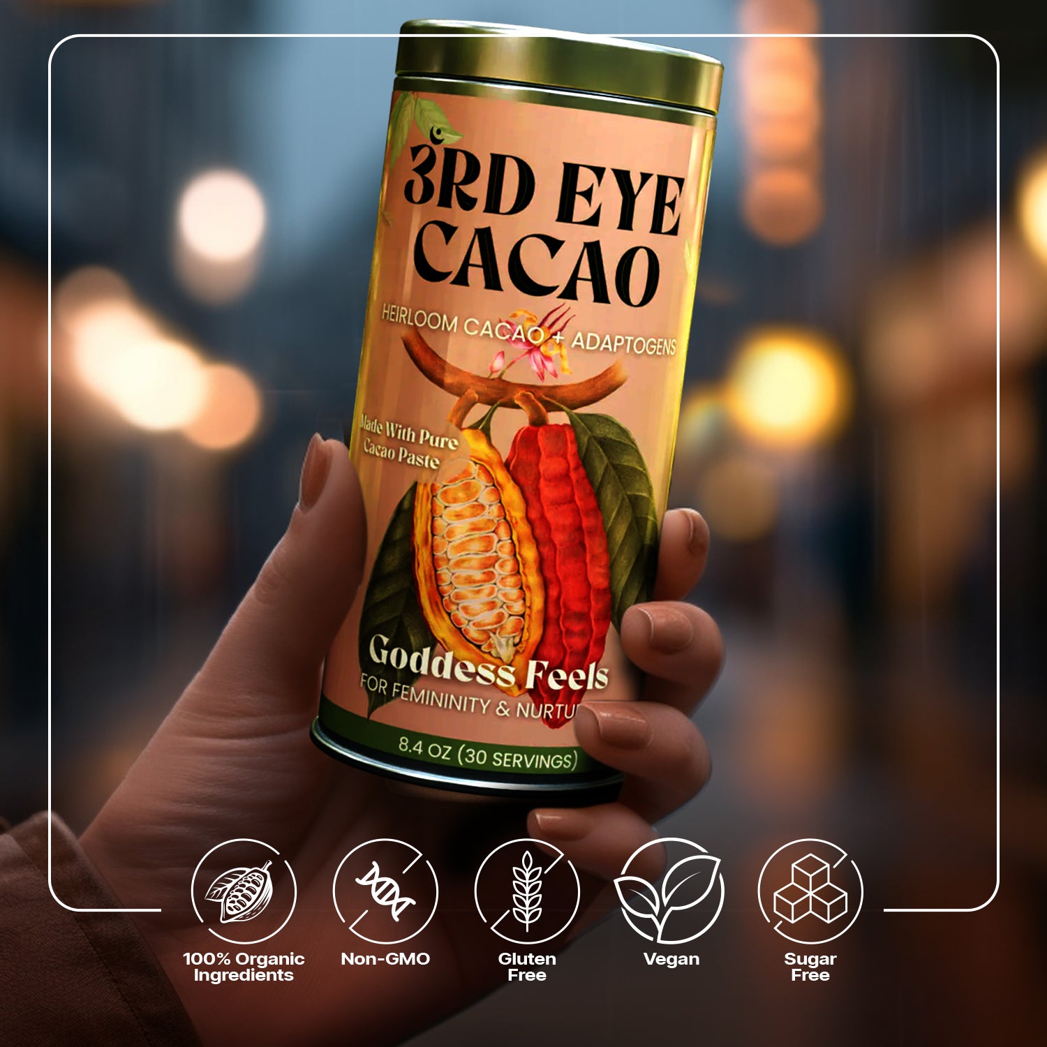 Goddess Feels Elixir Ceremonial Cacao for Feminine Energy – Third