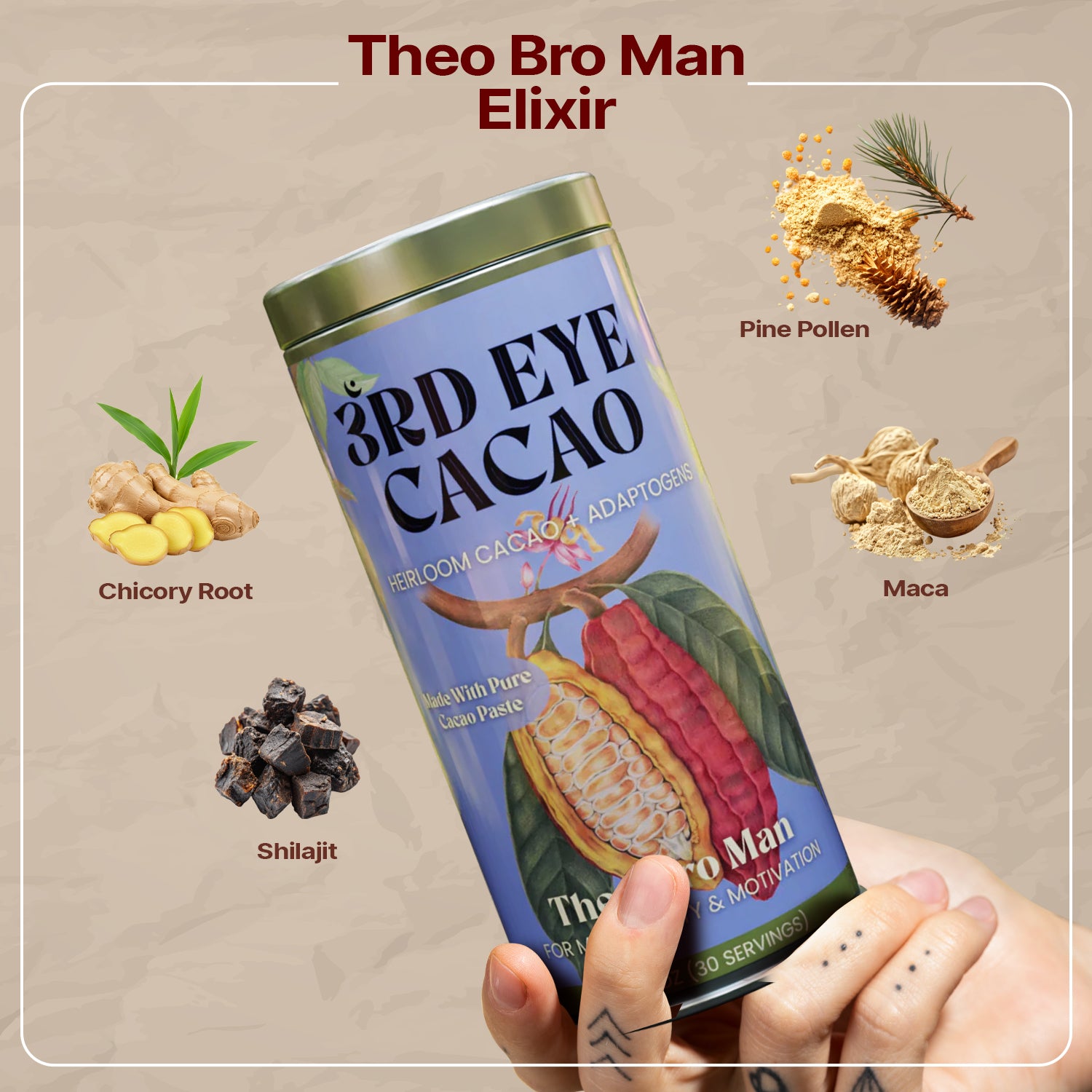 Theo-bro-man Elixir - Strong Cacao Blend for Clean Energy – Third
